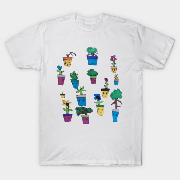 Plant doodles T-Shirt by Thedisc0panda